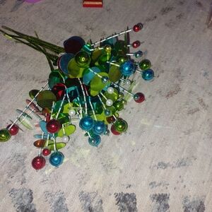 Christmas Colorful Decorative Wire Flowers